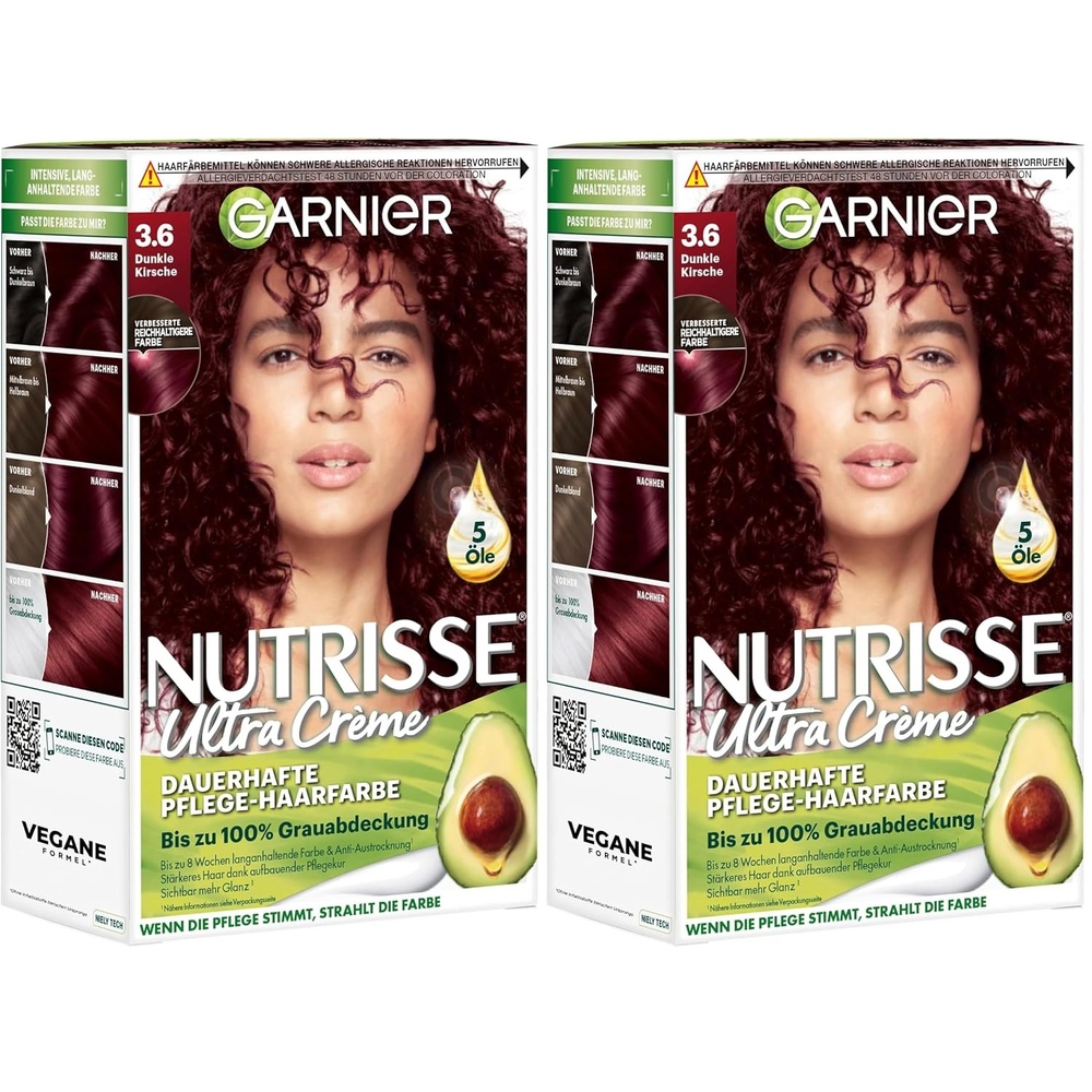 image:imageGarnier Nutrisse Dauerhafte PflegeHaarfarbe mit nhrenden Fruchtlen Coloration mit 8 Wochen Halt Ultra Crme Tnung 8N Nude Natrliches BlondBlack Cherry