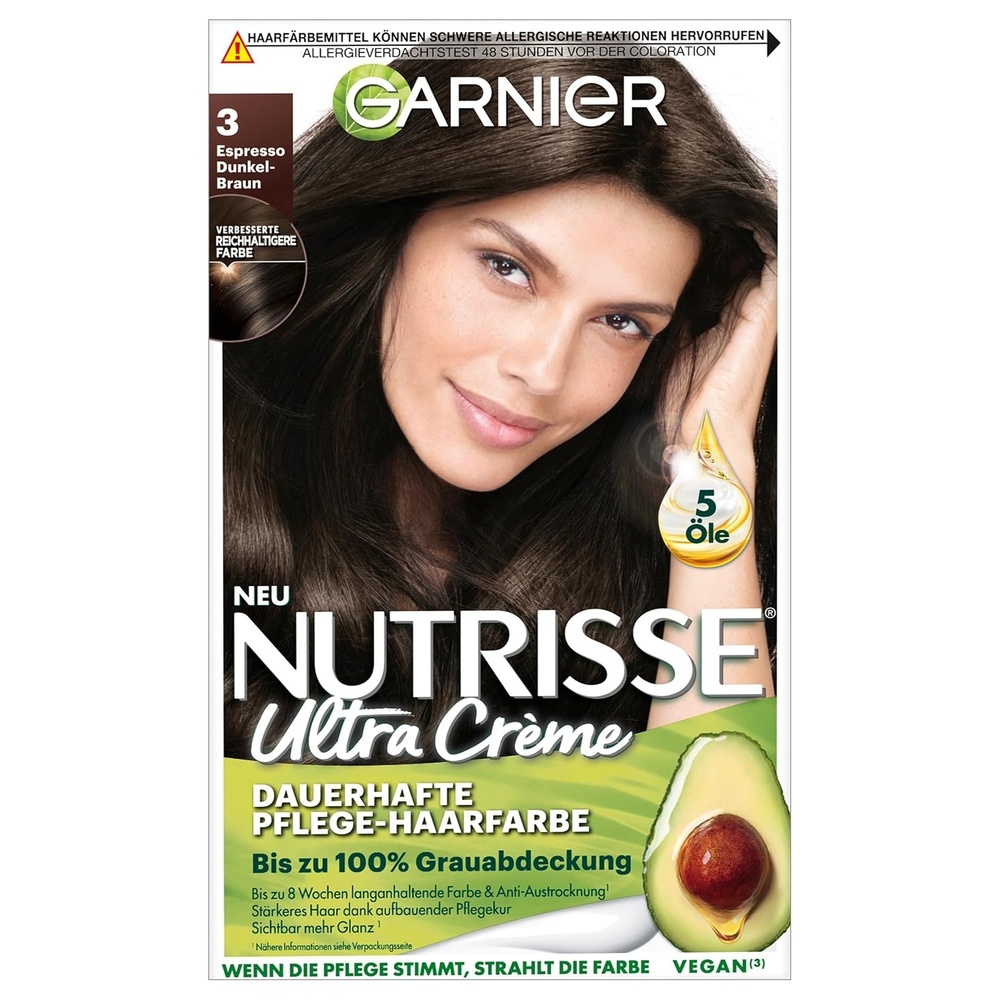 image:imageGarnier Nutrisse Dauerhafte PflegeHaarfarbe mit nhrenden Fruchtlen Coloration mit 8 Wochen Halt Ultra Crme Tnung 8N Nude Natrliches BlondDunkelbraun