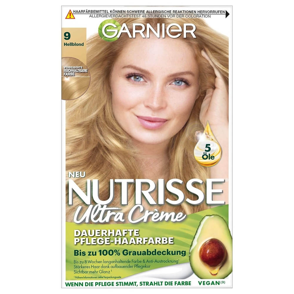 image:imageGarnier Nutrisse Dauerhafte PflegeHaarfarbe mit nhrenden Fruchtlen Coloration mit 8 Wochen Halt Ultra Crme Tnung 8N Nude Natrliches BlondHellblond