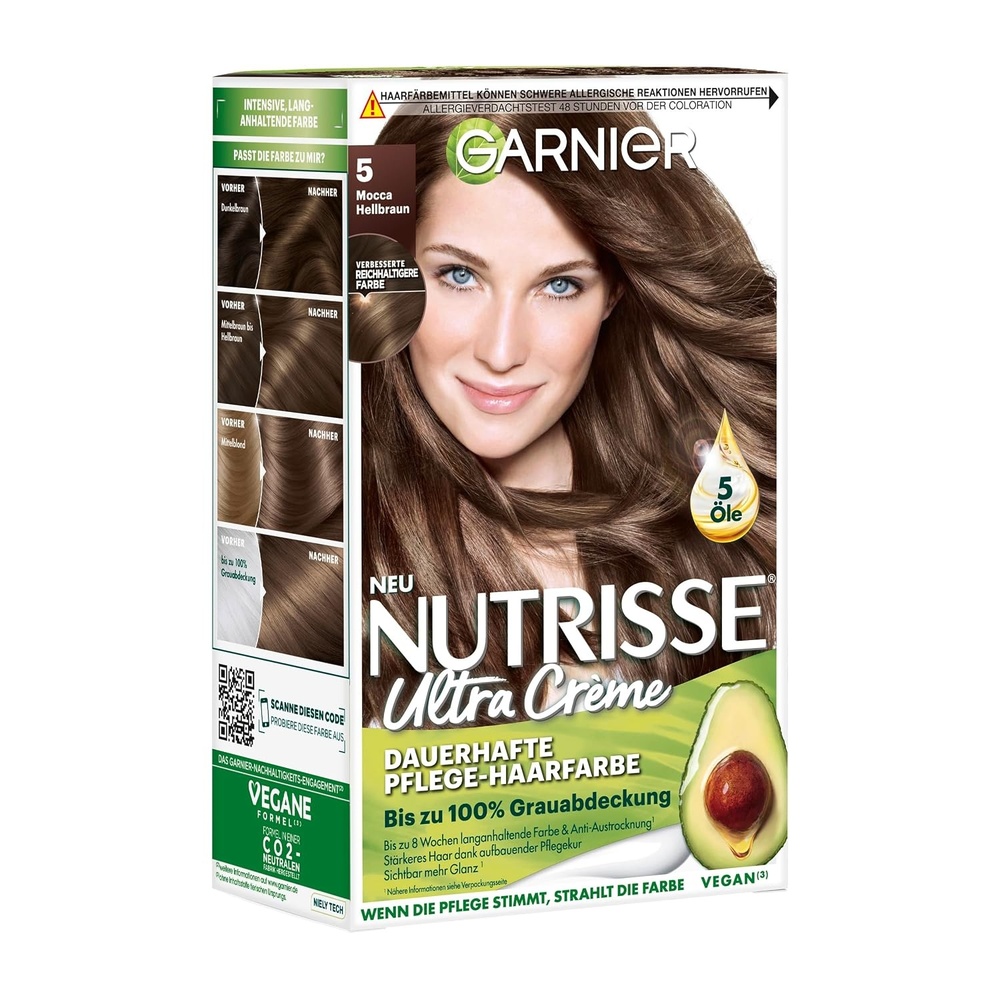 image:imageGarnier Nutrisse Dauerhafte PflegeHaarfarbe mit nhrenden Fruchtlen Coloration mit 8 Wochen Halt Ultra Crme Tnung 8N Nude Natrliches BlondHellbraun