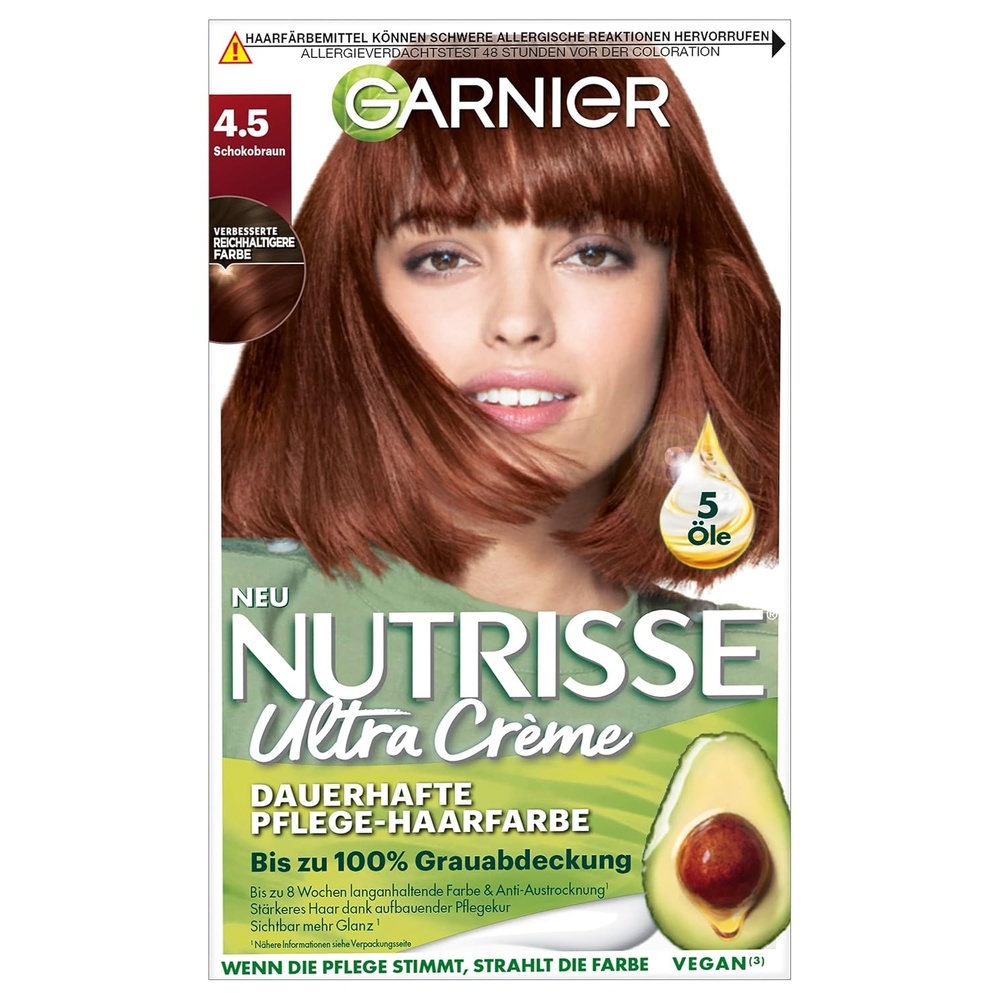 image:imageGarnier Nutrisse Dauerhafte PflegeHaarfarbe mit nhrenden Fruchtlen Coloration mit 8 Wochen Halt Ultra Crme Tnung 8N Nude Natrliches BlondSchokoBraun