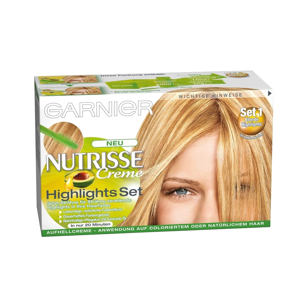 image:imageGarnier Nutrisse Dauerhafte PflegeHaarfarbe mit nhrenden Fruchtlen Coloration mit 8 Wochen Halt Ultra Crme Tnung 8N Nude Natrliches Blondhelle Strhnchen