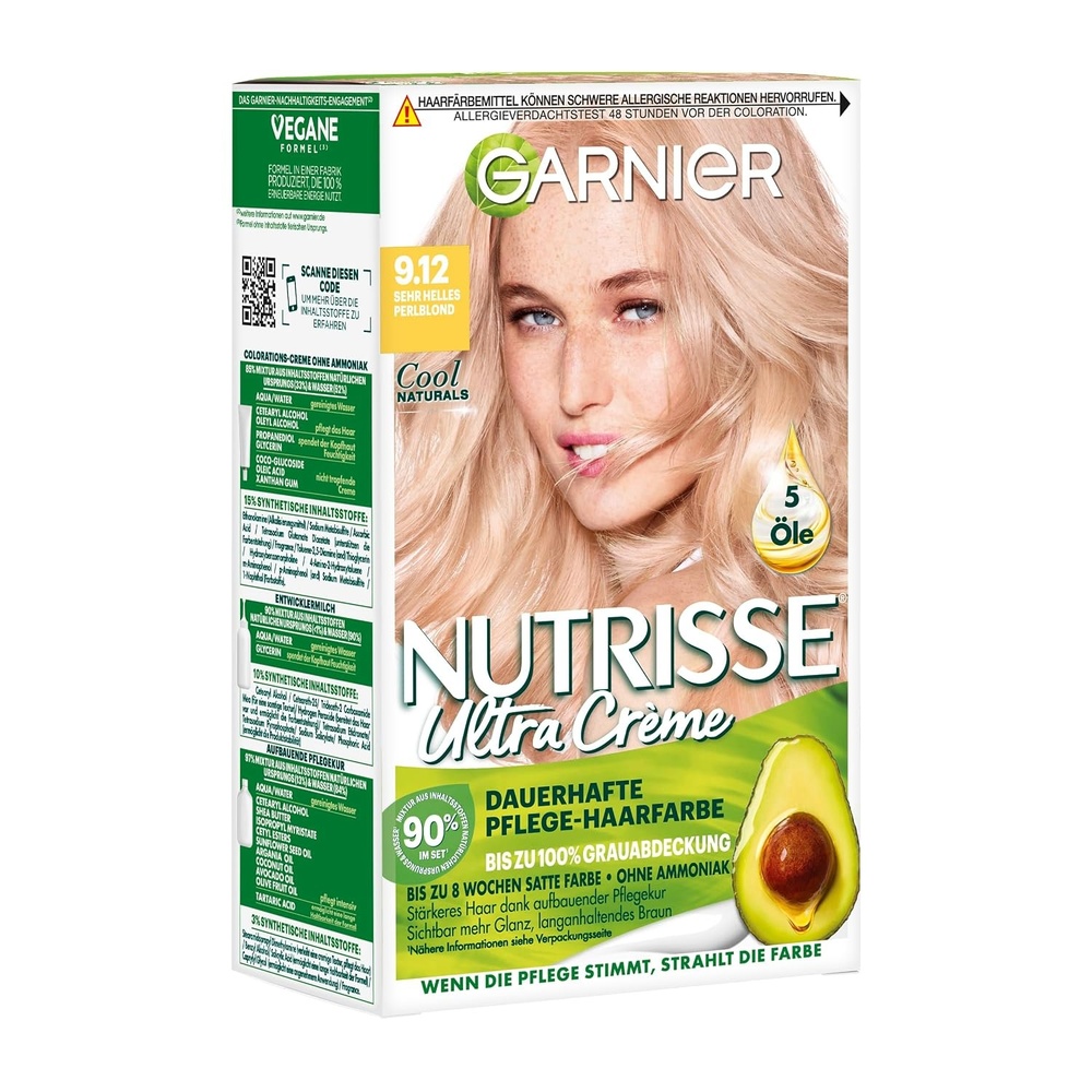 image:imageGarnier Nutrisse Ultra Crme Dauerhafte PflegeHaarfarbe 912 Sehr Helles Perlblond mit bis zu 100 Prozent Grauabdeckung912 Sehr Helles Perlblond