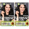 Garnier Nutrisse Dauerhafte Pflege-Haarfarbe mit nährenden Fruchtölen, Coloration mit 8 Wochen Halt, Ultra Crème Tönung, 8N Nude Natürliches Blond(1.10 Leuchtendes Schwarz)