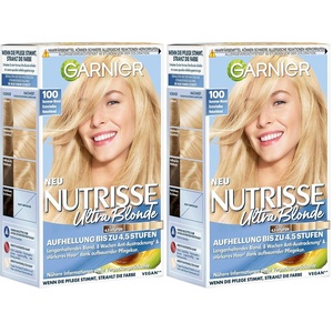 Garnier Nutrisse Creme Nr. 100 Extra Helles Naturblond, dauerhafte Pflege-Haarfarbe, mit nährenden Fruchtölen, 100% Grauabdeckung(100 Extra Helles Naturblond)