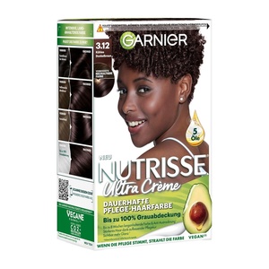 Garnier Nutrisse Creme Nr. 100 Extra Helles Naturblond, dauerhafte Pflege-Haarfarbe, mit nährenden Fruchtölen, 100% Grauabdeckung(3.12 Kühles Dunkelbraun)