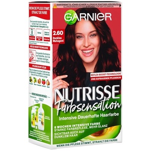Garnier Nutrisse Dauerhafte Pflege-Haarfarbe mit nährenden Fruchtölen, Coloration mit 8 Wochen Halt, Ultra Crème Tönung, 8N Nude Natürliches Blond(2.60 Dunkles Mahagoni)
