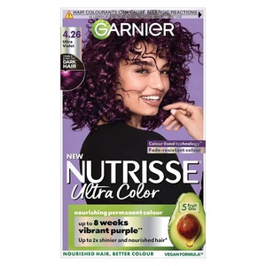 Garnier Nutrisse Dauerhafte Pflege-Haarfarbe mit nährenden Fruchtölen, Coloration mit 8 Wochen Halt, Ultra Crème Tönung, 8N Nude Natürliches Blond(4 26 Ultraviolett)