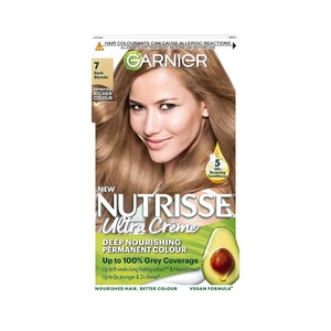 Garnier Nutrisse Dauerhafte Pflege-Haarfarbe mit nährenden Fruchtölen, Coloration mit 8 Wochen Halt, Ultra Crème Tönung, 8N Nude Natürliches Blond(7.0 Dunkelblond)