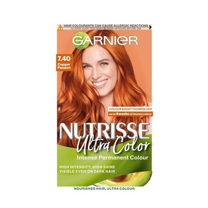 Garnier Nutrisse Dauerhafte Pflege-Haarfarbe mit nährenden Fruchtölen, Coloration mit 8 Wochen Halt, Ultra Crème Tönung, 8N Nude Natürliches Blond(7.40 Copper Passion)