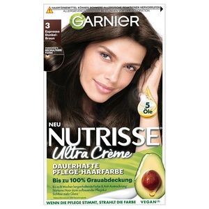 Garnier Nutrisse Dauerhafte Pflege-Haarfarbe mit nährenden Fruchtölen, Coloration mit 8 Wochen Halt, Ultra Crème Tönung, 8N Nude Natürliches Blond(Dunkelbraun)