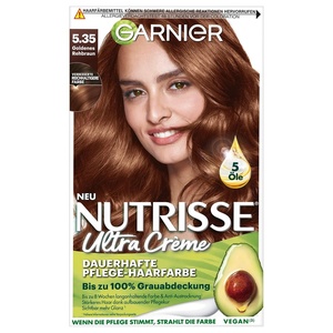 Garnier Nutrisse Dauerhafte Pflege-Haarfarbe mit nährenden Fruchtölen, Coloration mit 8 Wochen Halt, Ultra Crème Tönung, 8N Nude Natürliches Blond(Goldenes Rehbraun)