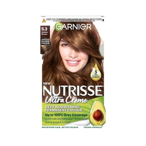 Garnier Nutrisse Dauerhafte Pflege-Haarfarbe mit nährenden Fruchtölen, Coloration mit 8 Wochen Halt, Ultra Crème Tönung, 8N Nude Natürliches Blond(Macadamia/Golden Brown)