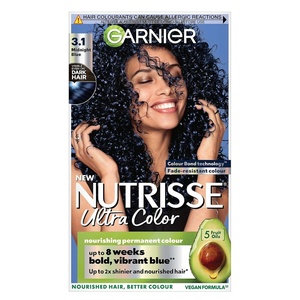 Garnier Nutrisse Dauerhafte Pflege-Haarfarbe mit nährenden Fruchtölen, Coloration mit 8 Wochen Halt, Ultra Crème Tönung, 8N Nude Natürliches Blond(Nutrisse Midnight Blue 3.1)
