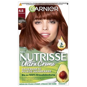 Garnier Nutrisse Dauerhafte Pflege-Haarfarbe mit nährenden Fruchtölen, Coloration mit 8 Wochen Halt, Ultra Crème Tönung, 8N Nude Natürliches Blond(Schoko-Braun)