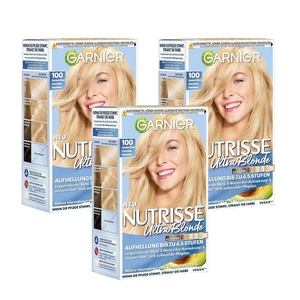 Garnier Nutrisse Dauerhafte Pflege-Haarfarbe mit nährenden Fruchtölen, Coloration mit 8 Wochen Halt, Ultra Crème Tönung, 8N Nude Natürliches Blond(Sommer-Blond)
